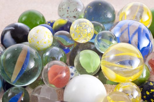 collection of glass marbles
