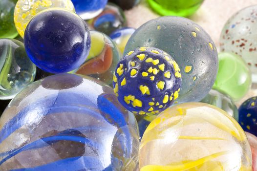 collection of glass marbles