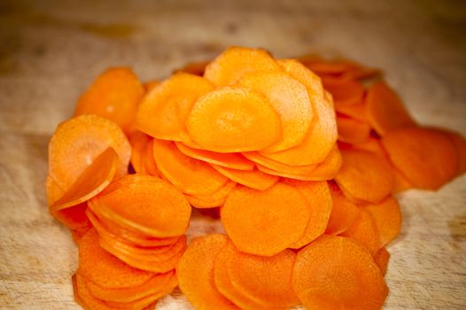 close up of a sliced carrots