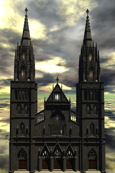 digital rendering of a cathedral