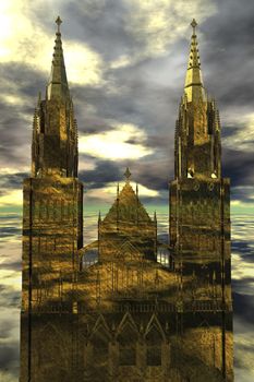 digital rendering of a cathedral
