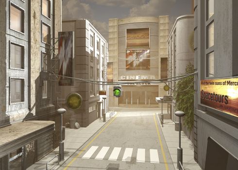 digital visualization of an urban street