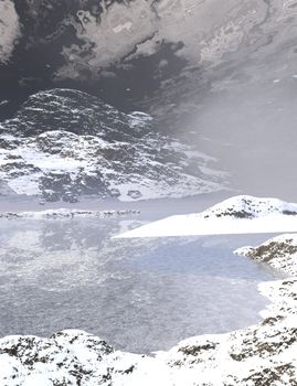 digital rendering of a winter scene