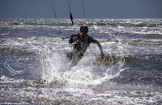 kite surfer in st. peter-ording / germany