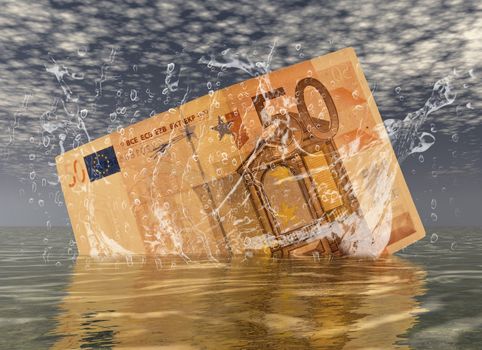 digital composition of a euro note