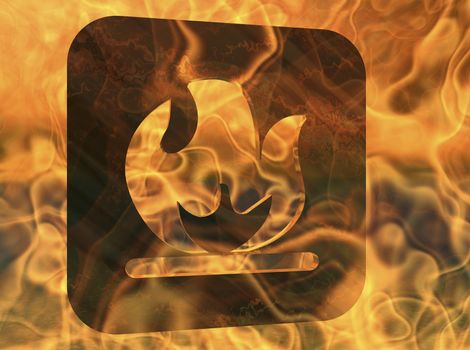 digital rendering of a flammable sign