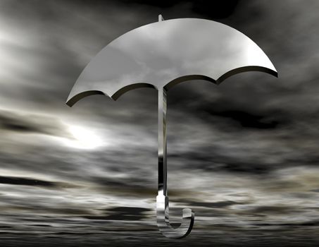digital rendering of a protecting umbrella