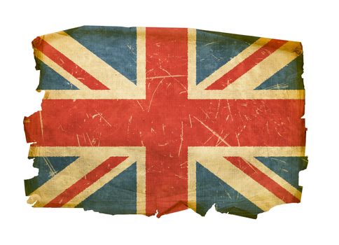 United Kingdom Flag old, isolated on white background