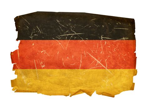 Germany Flag old, isolated on white background.