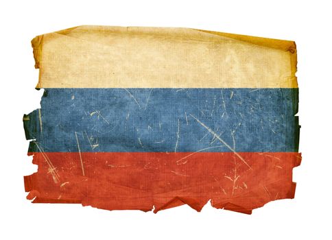 Russia Flag old, isolated on white background