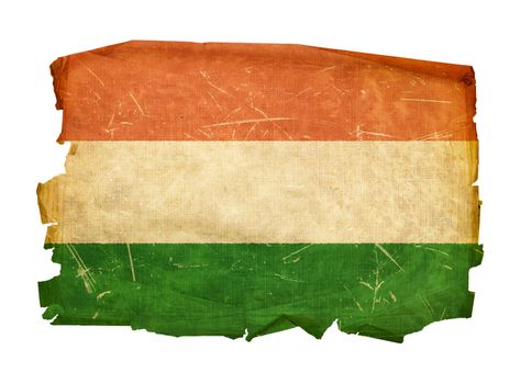 Hungary Flag old, isolated on white background