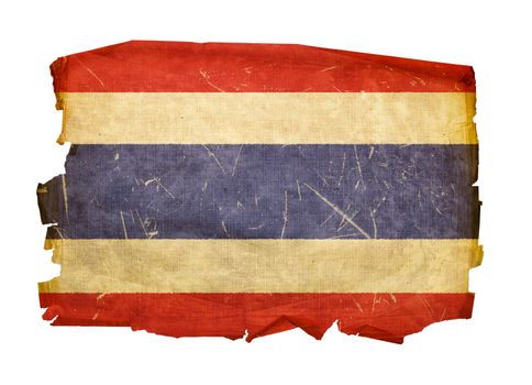 Thailand Flag old, isolated on white background