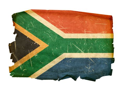 South Africa Flag old, isolated on white background