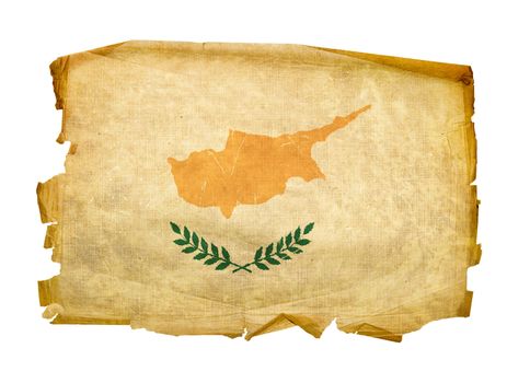 Cyprus flag old, isolated on white background.