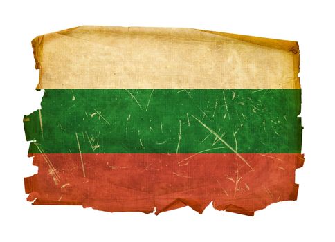 Bulgaria Flag old, isolated on white background.