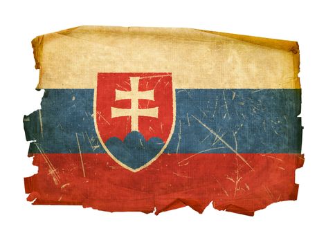 Slovakia Flag old, isolated on white background.