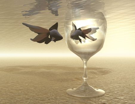 digital composition of fishes