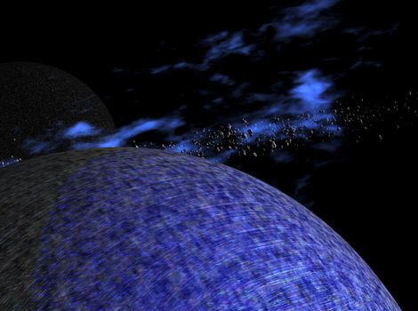 digital rendering of a space scene