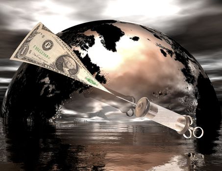 digital compisition of a injection of money