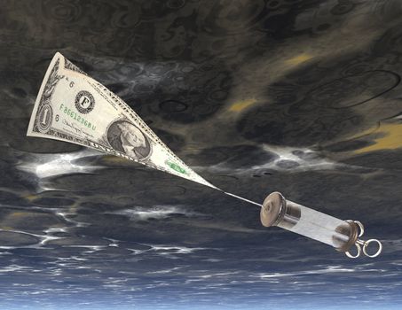 digital compisition of a injection of money