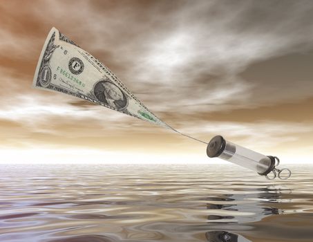 digital compisition of a injection of money