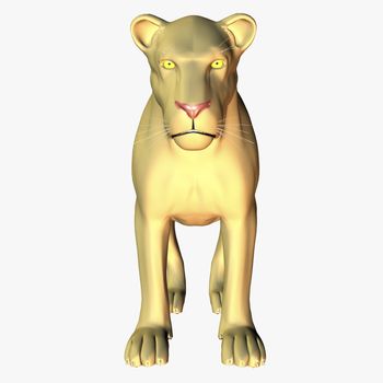 digital rendering of a lion