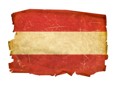 Austrian Flag old, isolated on white background.