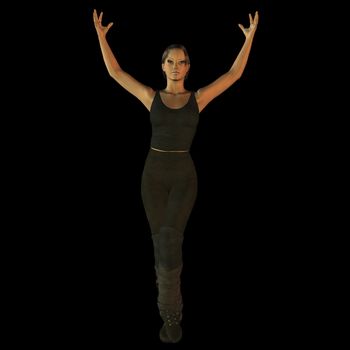digital rendering of a posing girl