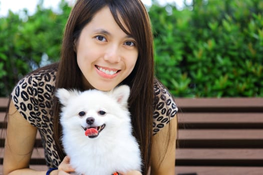 girl with dog