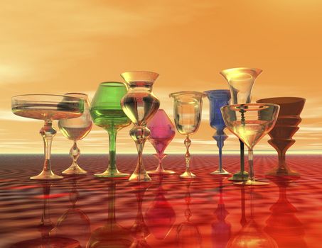 digital rendering of goblets