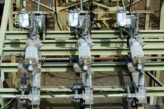 A industrial electric transformer substation