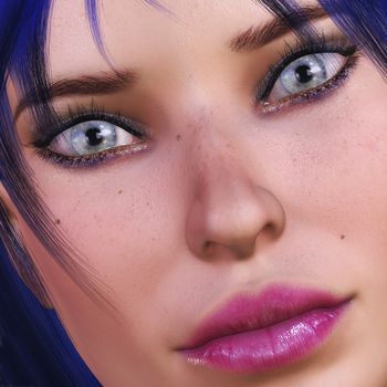 Digital visualization of a female face