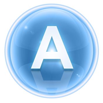 Ice font icon. Letter A, isolated on white background