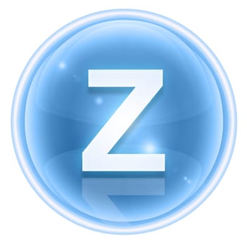 Ice font icon. Letter Z, isolated on white background