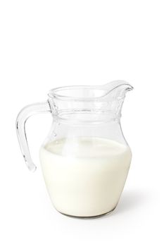 close up of  milk on white background  with clipping path