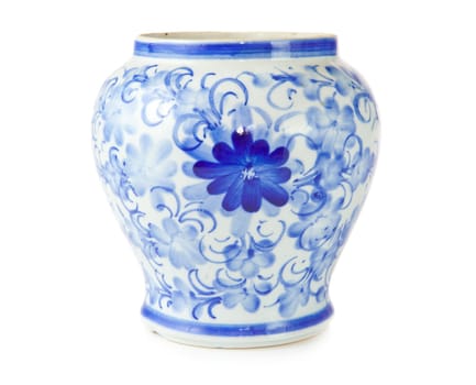 chinese antique vase on the plain back ground