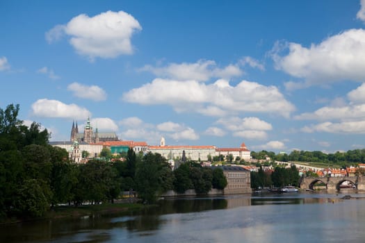 view to Charles bridge in Prague