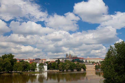 view to Charles bridge in Prague