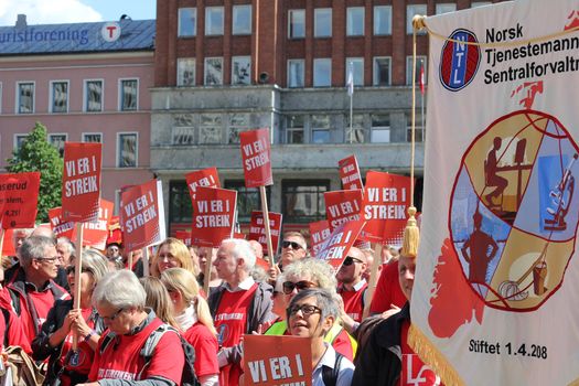 Public sector workers are on strike and protest in Oslo 30.05.2012.