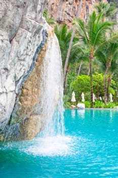 Swimming pool on the beach in Thailand
