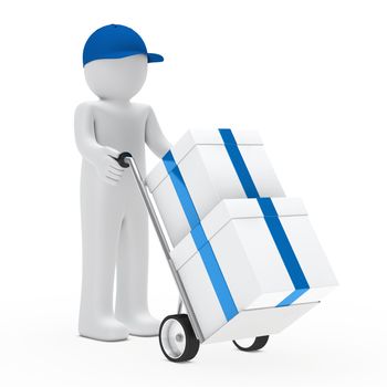 figure supplier push hand truck with gifts