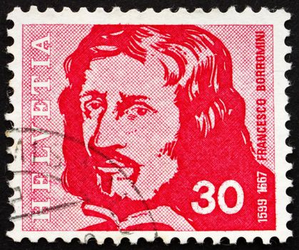 SWITZERLAND - CIRCA 1969: a stamp printed in the Switzerland shows Francesco Borromini, Architect, circa 1969