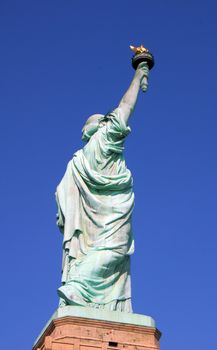 Statue of Liberty a popular tourist attraction in in New York City USA