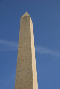 Tall prominent Washington Monument structure in Washington DC USA