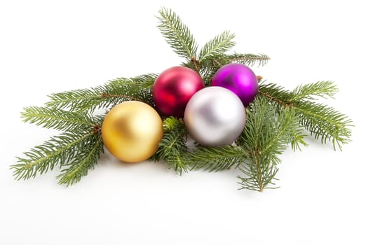 traditional christmas tree decoration isolated on white background 
