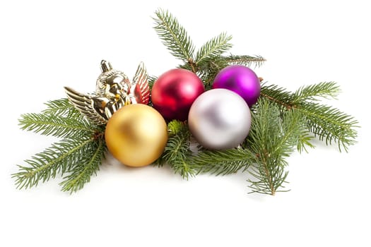 traditional christmas tree decoration isolated on white background 