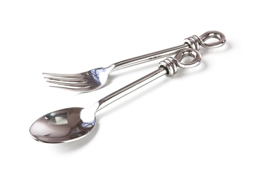 Fork spoon isolated on white background