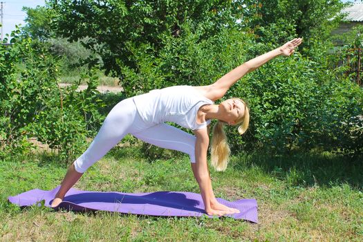 The girl involved in fitness in the village