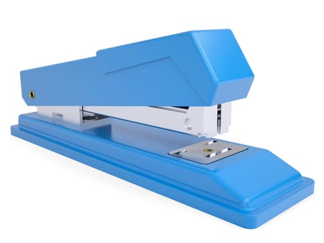 Blue small stapler. Isolated render on a white background
