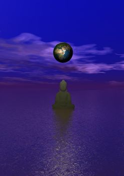 planet and buddha